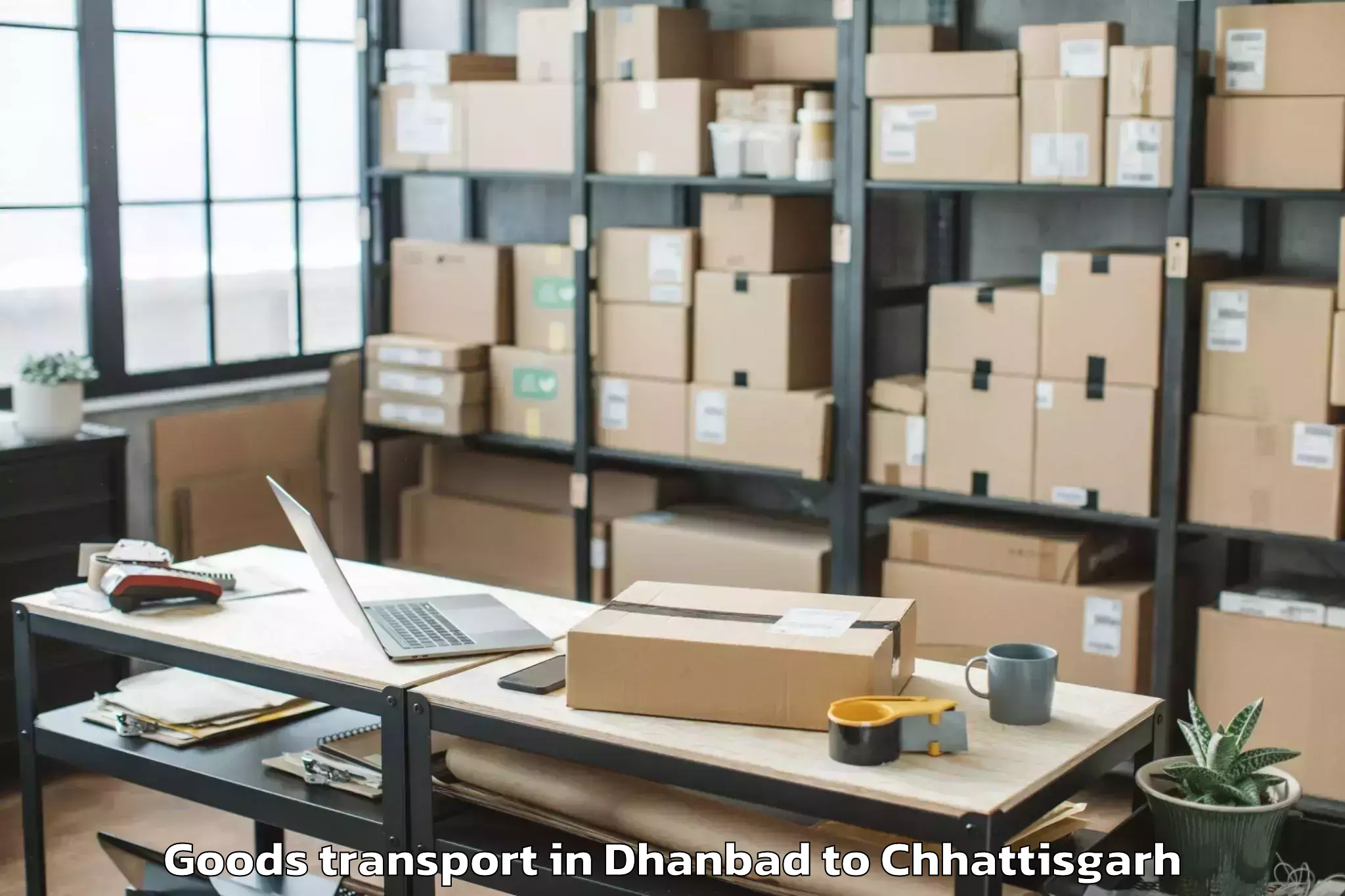 Expert Dhanbad to Kharsia Goods Transport